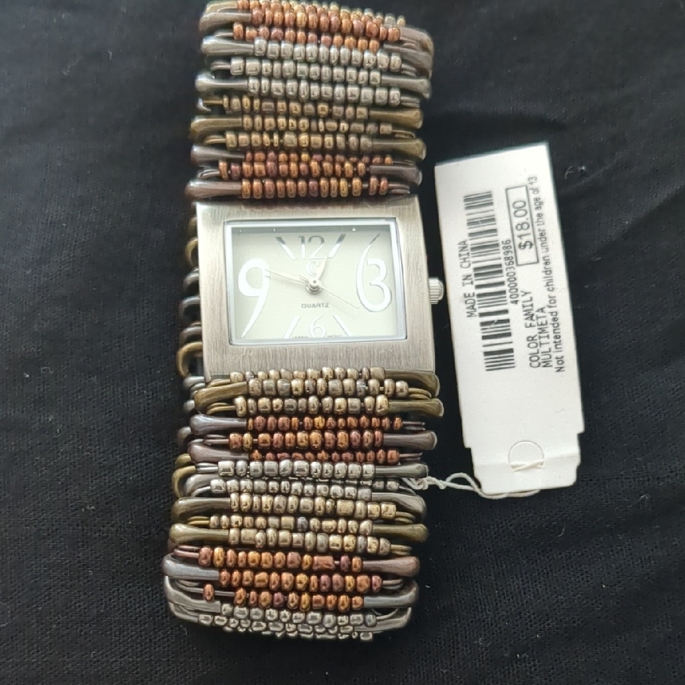 Charming Charlie Metallic Beaded Watch